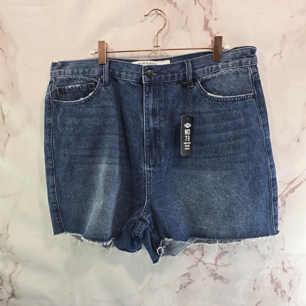 Smith & Rogue Shorts Womens 34 Jean Denim High Rise Butte Wash Cut Off 73